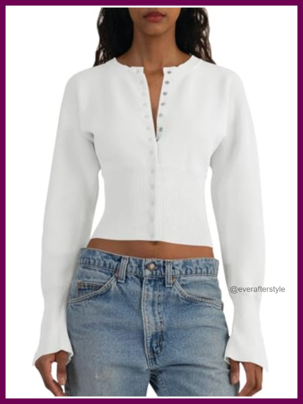 Cropped V-Neck Button Down Ribbed Knit Cardigan Sweater